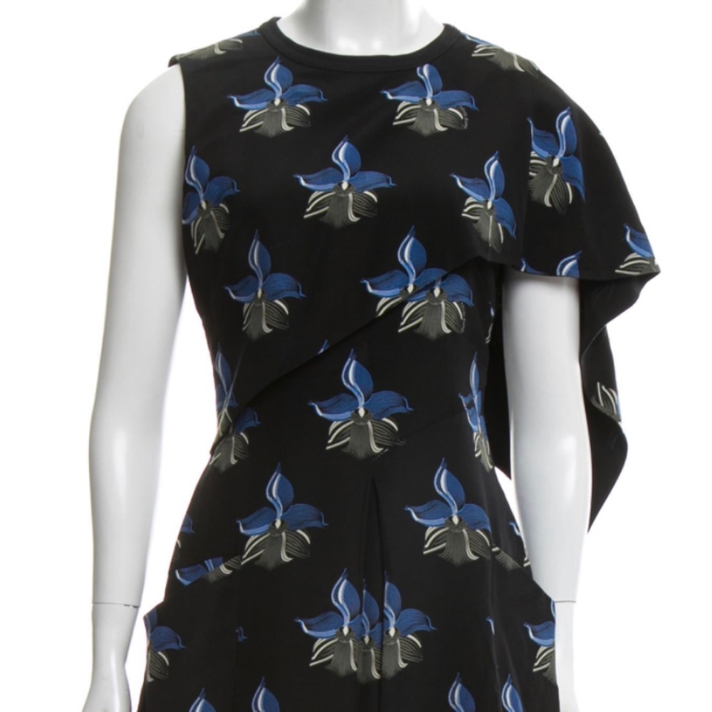 Fendi Size S 100% Silk Floral Ruffle Mini Dress - Picture 3 of 8